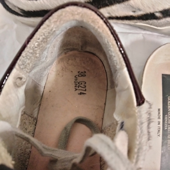 GOLDEN GOOSE GENIUNE CALF HAIR SIZE 38 ZEBRA PRINT - Picture 8 of 16